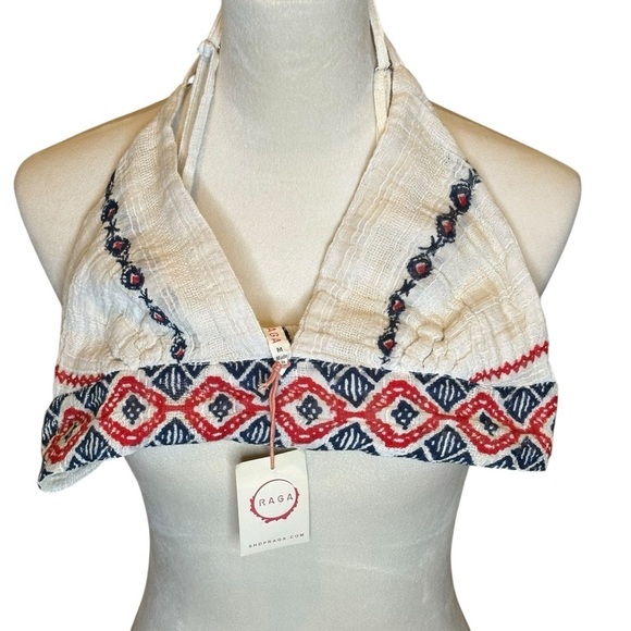 Raga Revolve Amalia Bralette in White Red Blue Win Women’s Size Medium NEW - Picture 8 of 13